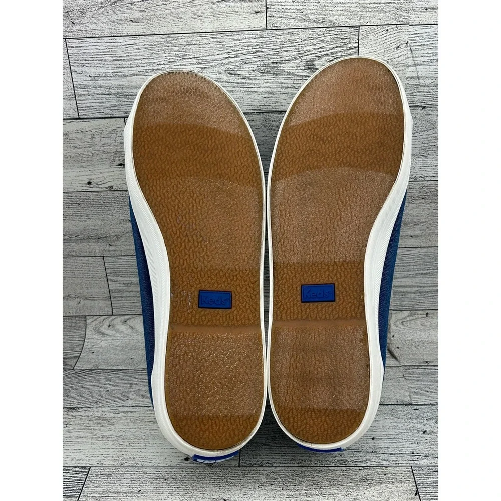 Keds x Draper James Champion Blue Canvas Gingham Sneakers WF62889 Womens 7